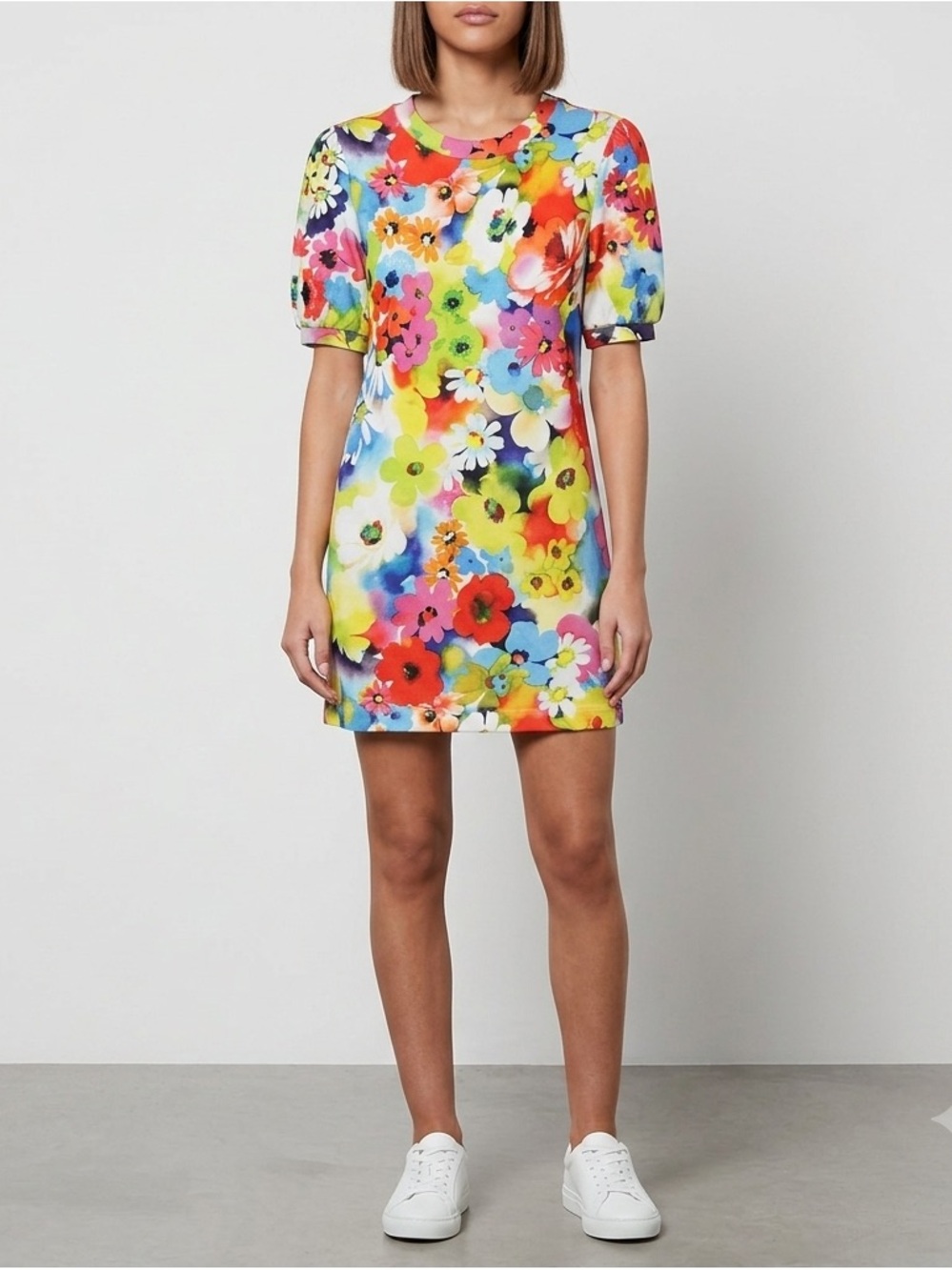 Love Moschino Floral Short Sleeve Shift Dress in Multicolor Size 2